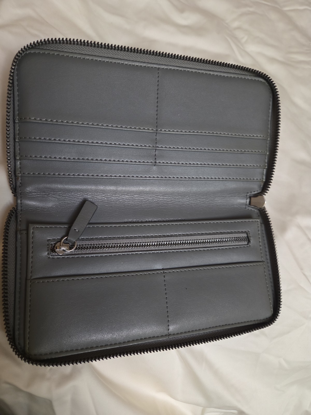 Stella McCartney Falabella Zip Around Wallet Gray