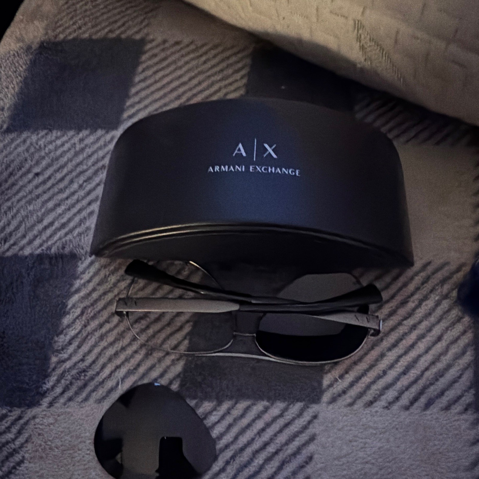 Armani Exchange Ax2012s Rectangular Metal Men’s Sunglasses – Satin Black/Black