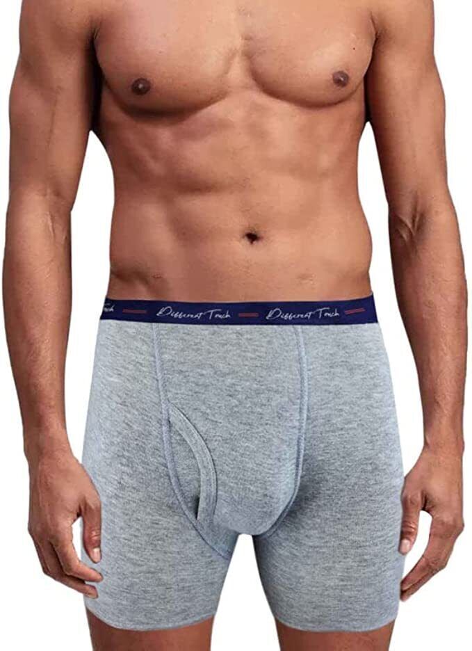 3 pair Different Touch Men’s Big and Tall Long Leg Boxer Briefs Underwear 3X-6X