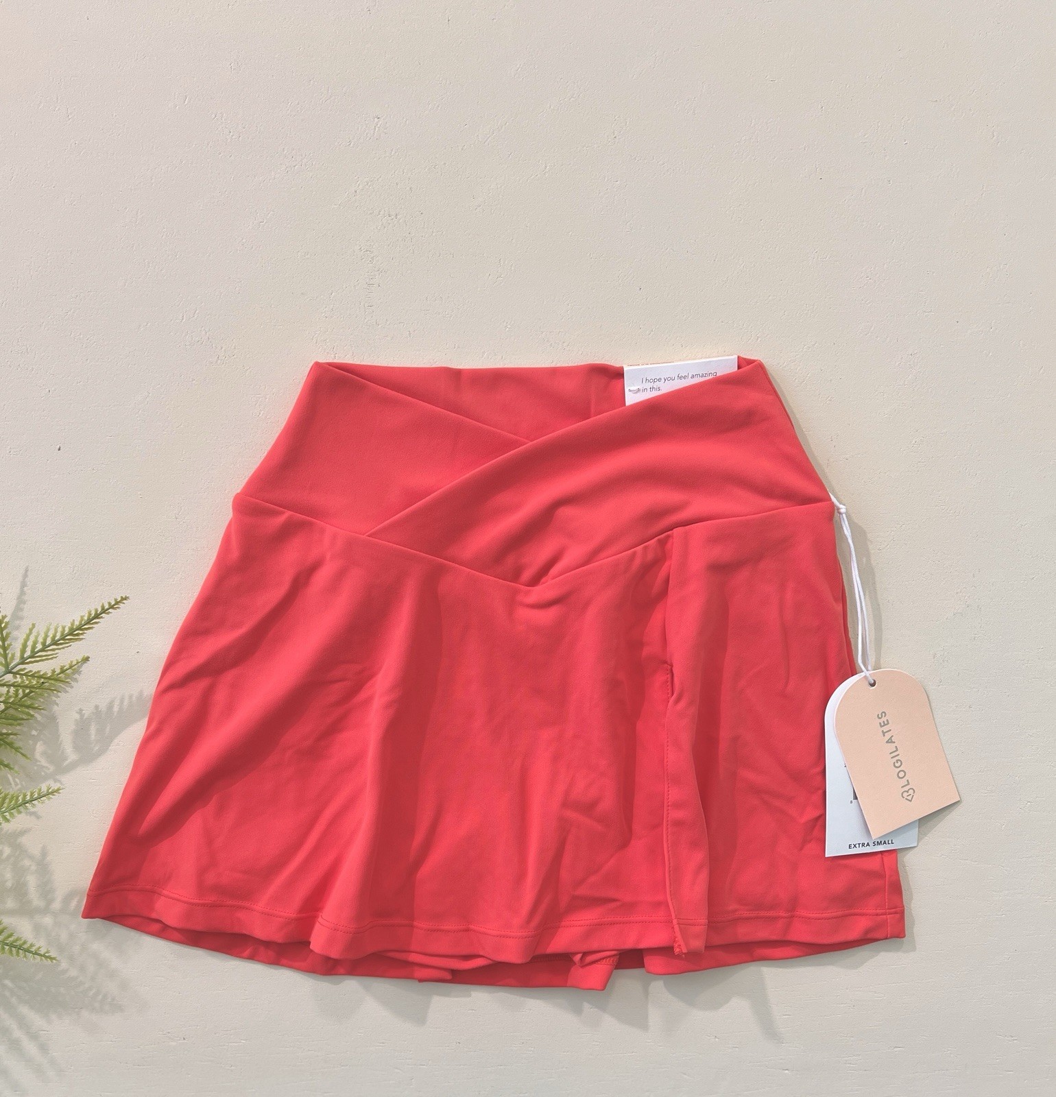 NEW Blogilates Women’s Crisscross Slit Skort Athletic Spicy Orange Size XS