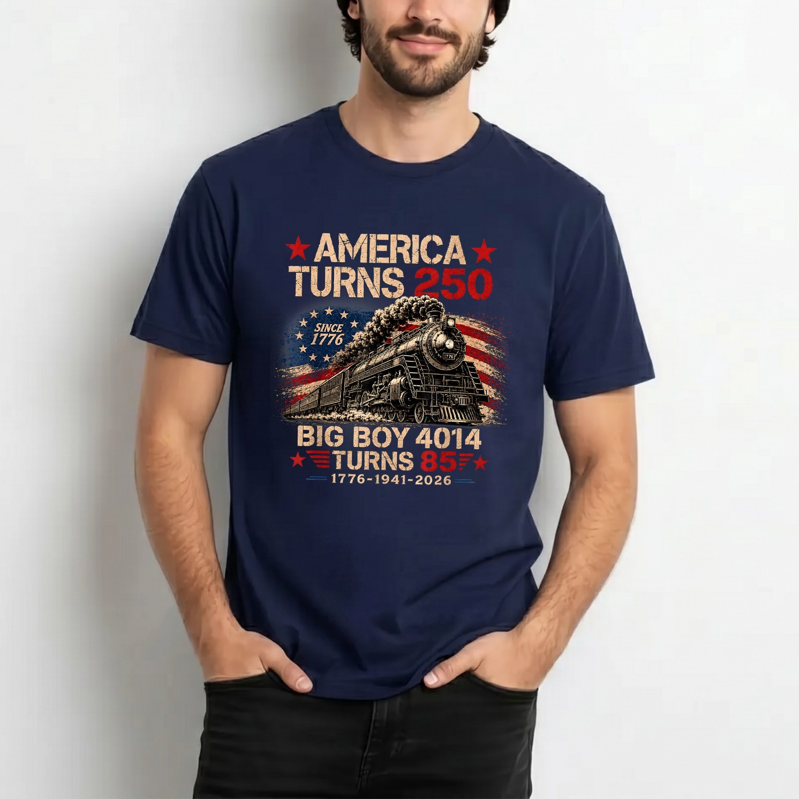 Big Boy 4014 Train America Turns 250 Years for Men Women TShirt