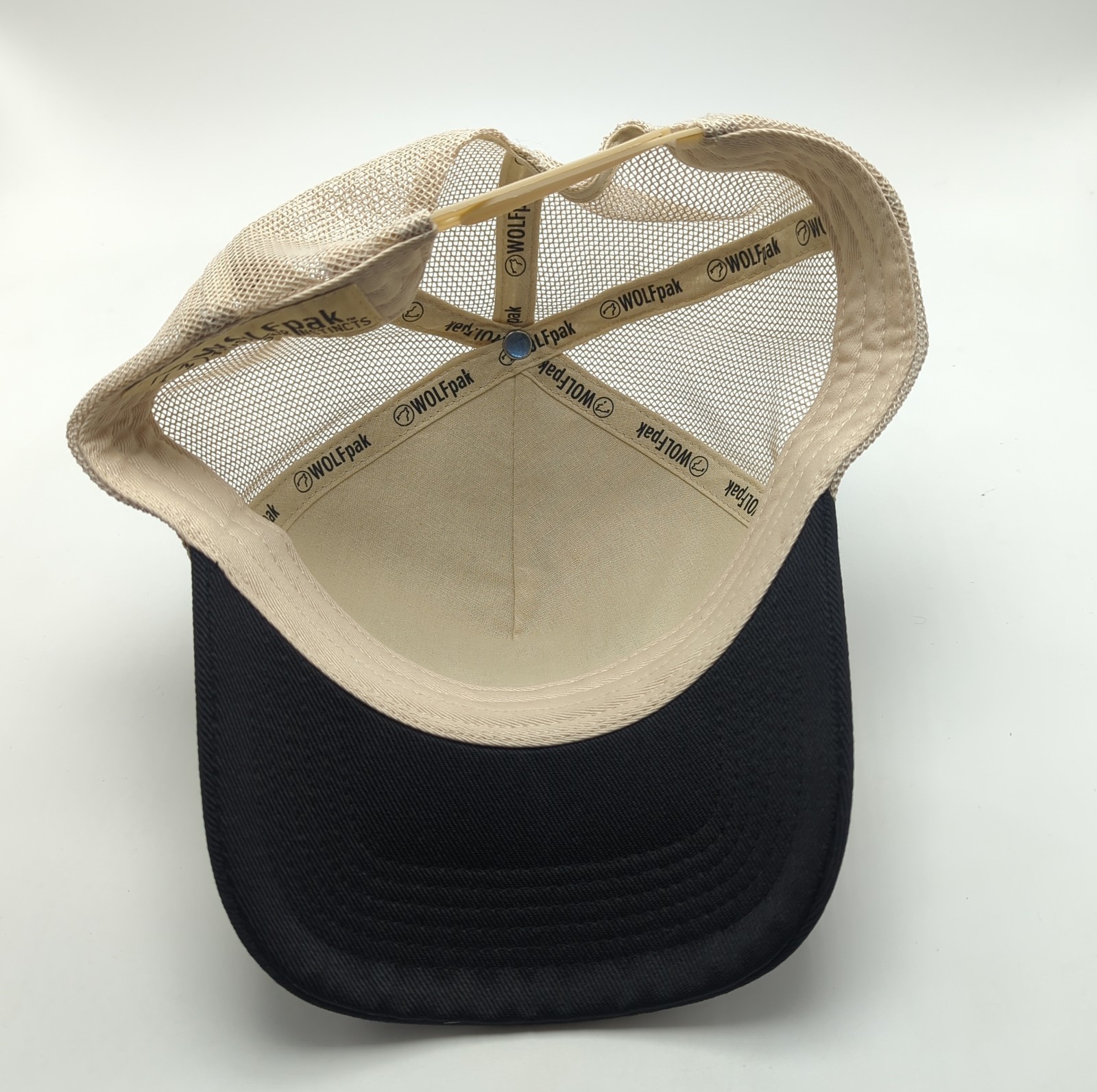 WOLFpak hat beige and black adjustable snapback cap WFPK