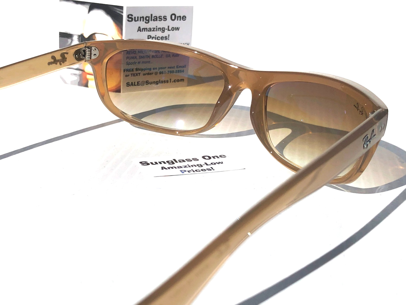 Ray Ban BALORAMA Opal Light Brown GRADIENT Brown Lens Sunglass RB 4089 6789/51