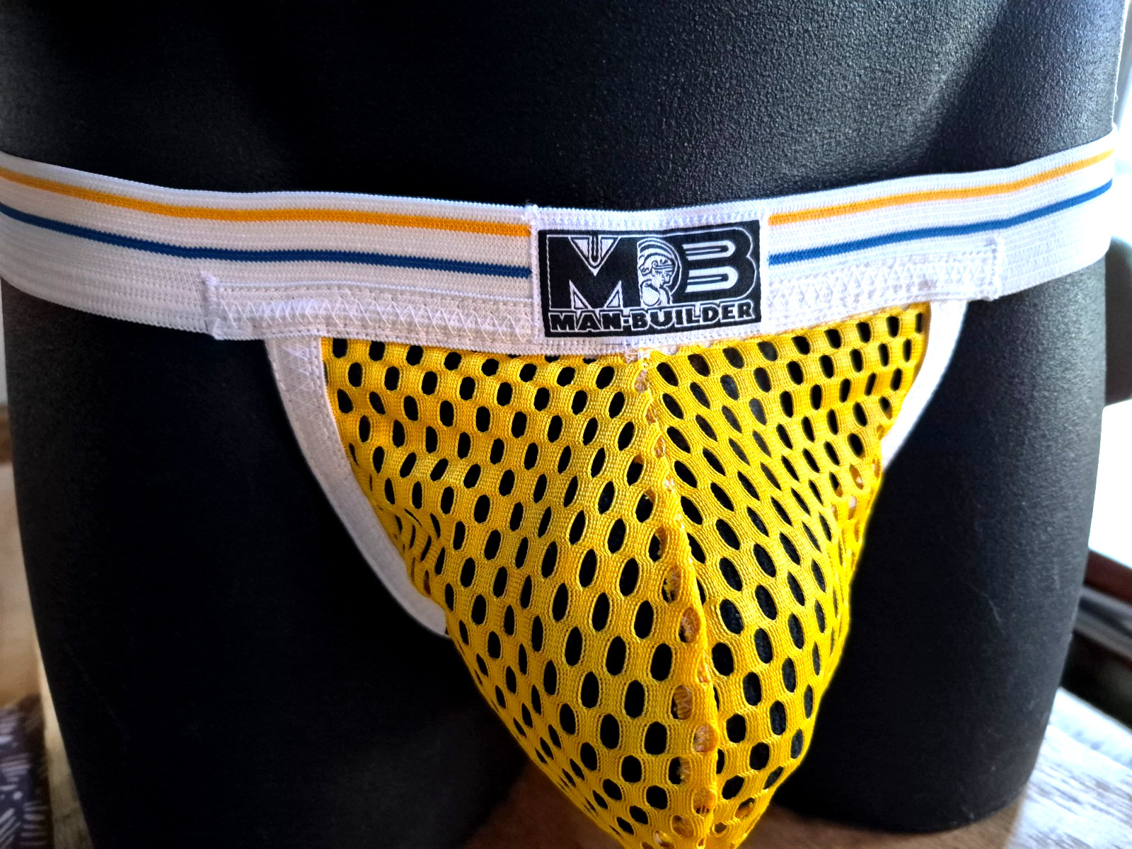Modern Fit Yellow Mesh Jockstrap, See-Through Jock, Retro Athletic Supporter