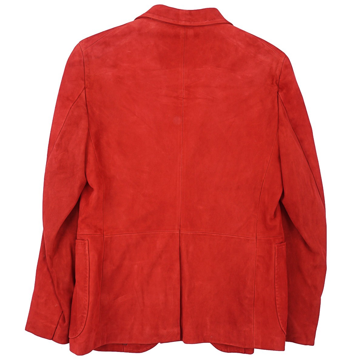 Isaia Red Soft Nappa Lambskin Suede Leather Blazer Jacket Slim L (Eu 52) NWT