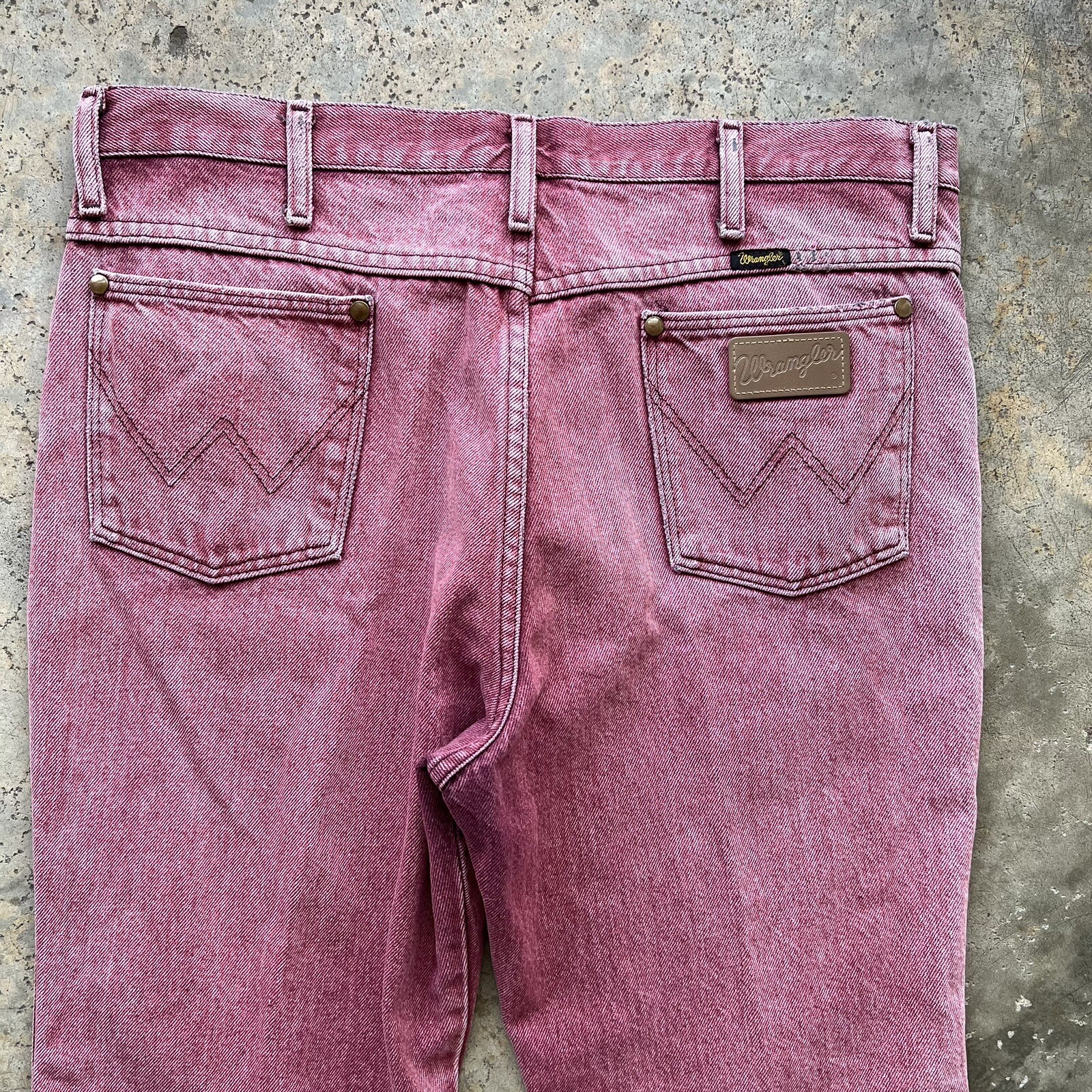 Vintage Wrangler Stonewash Sun Faded Red Denim Jeans 36×30 936BLT Cowboy Cut