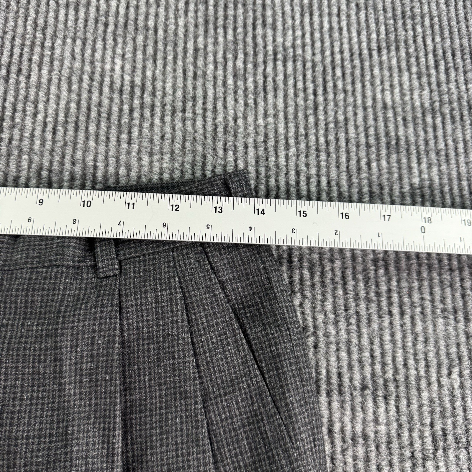 Vintage Pierre Cardin Suit 40 Gray Wool Nailhead Double Breasted Pleated 28×30