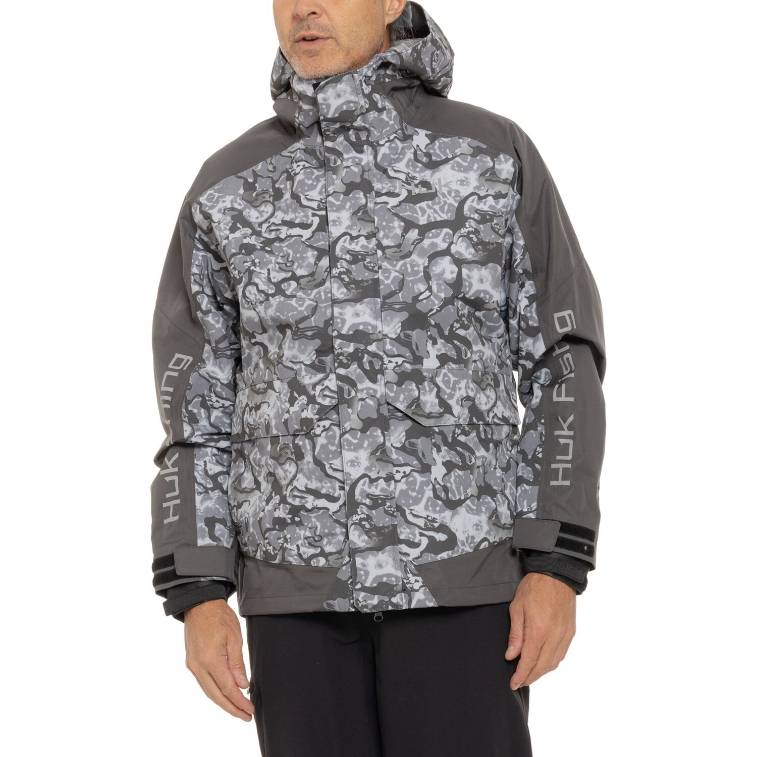Huk Inside Reef Tournament Waterproof Fishing Jacket – Volcanic Ash Size Choose