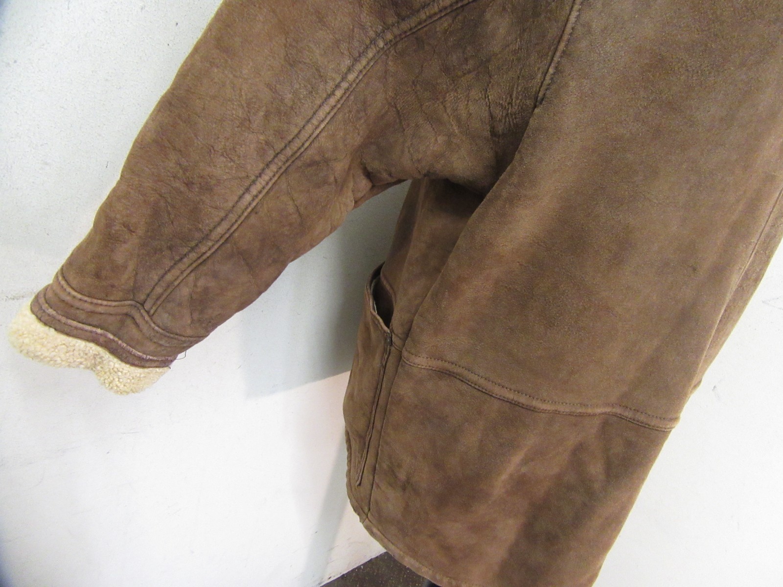 VINTAGE MORLANDS SHEEPSKIN LEATHER DUFFLE BANE JACKET SIZE 40 OR M