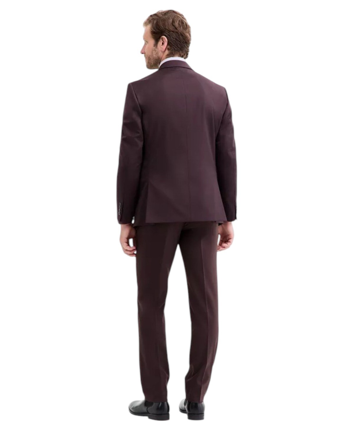 Calvin Klein Mens Slim fit Suit Jacket Blazer 44 R Burgundy Red Solid Stretch