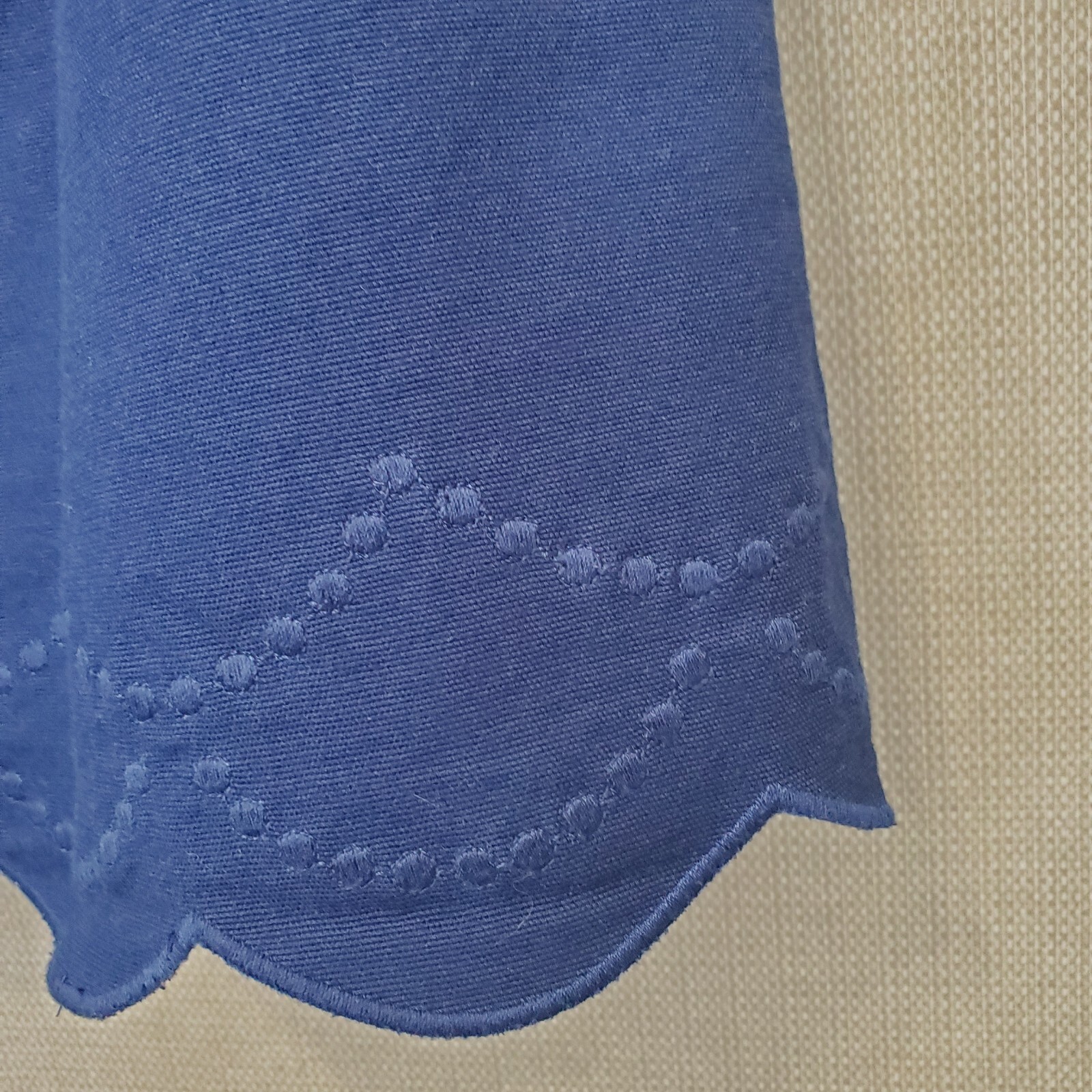Talbots Cotton Blend Lined Embroidered Scalloped Hem Pencil Skirt Stretch Sz 12