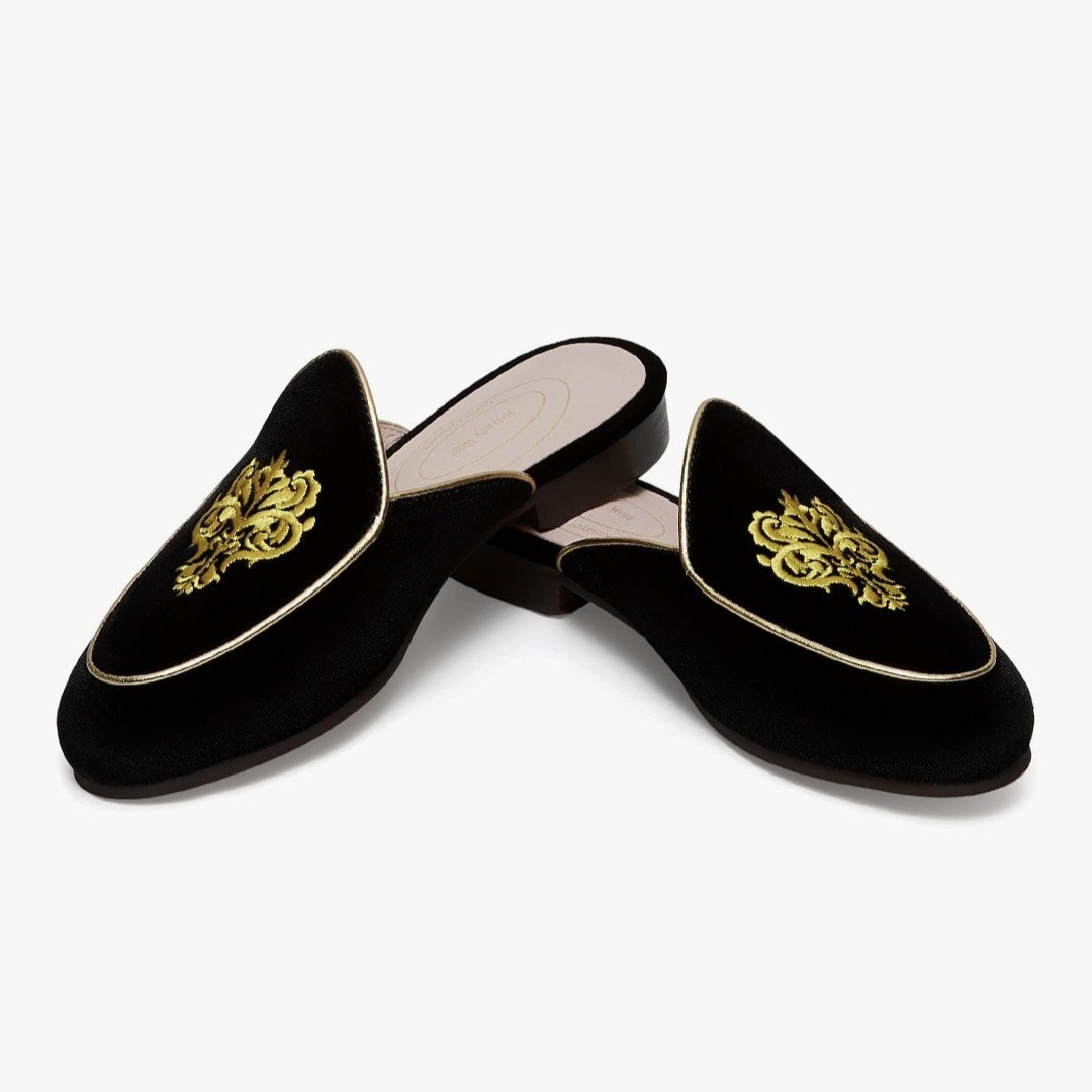 Journey West Women’s Mules Flats with Embroidery Belgian Loafers Slip on…