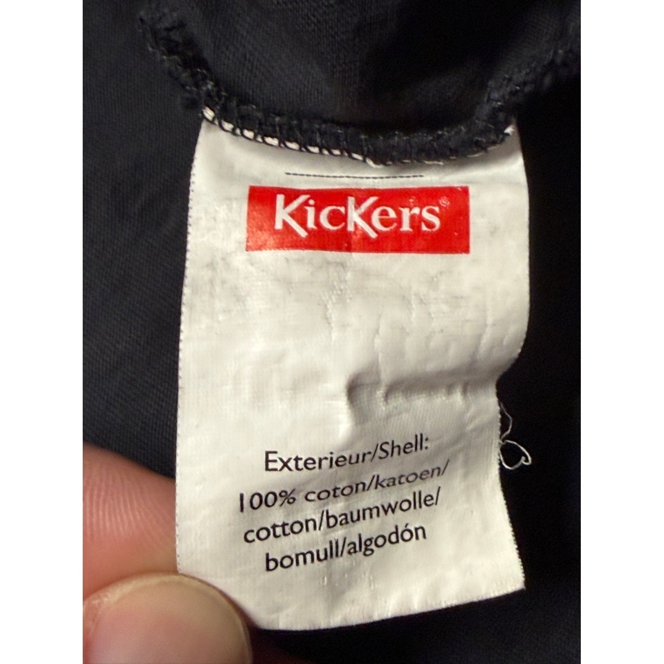 Kickers Black Polo with Red Embroidered Logo and Collar Stripes