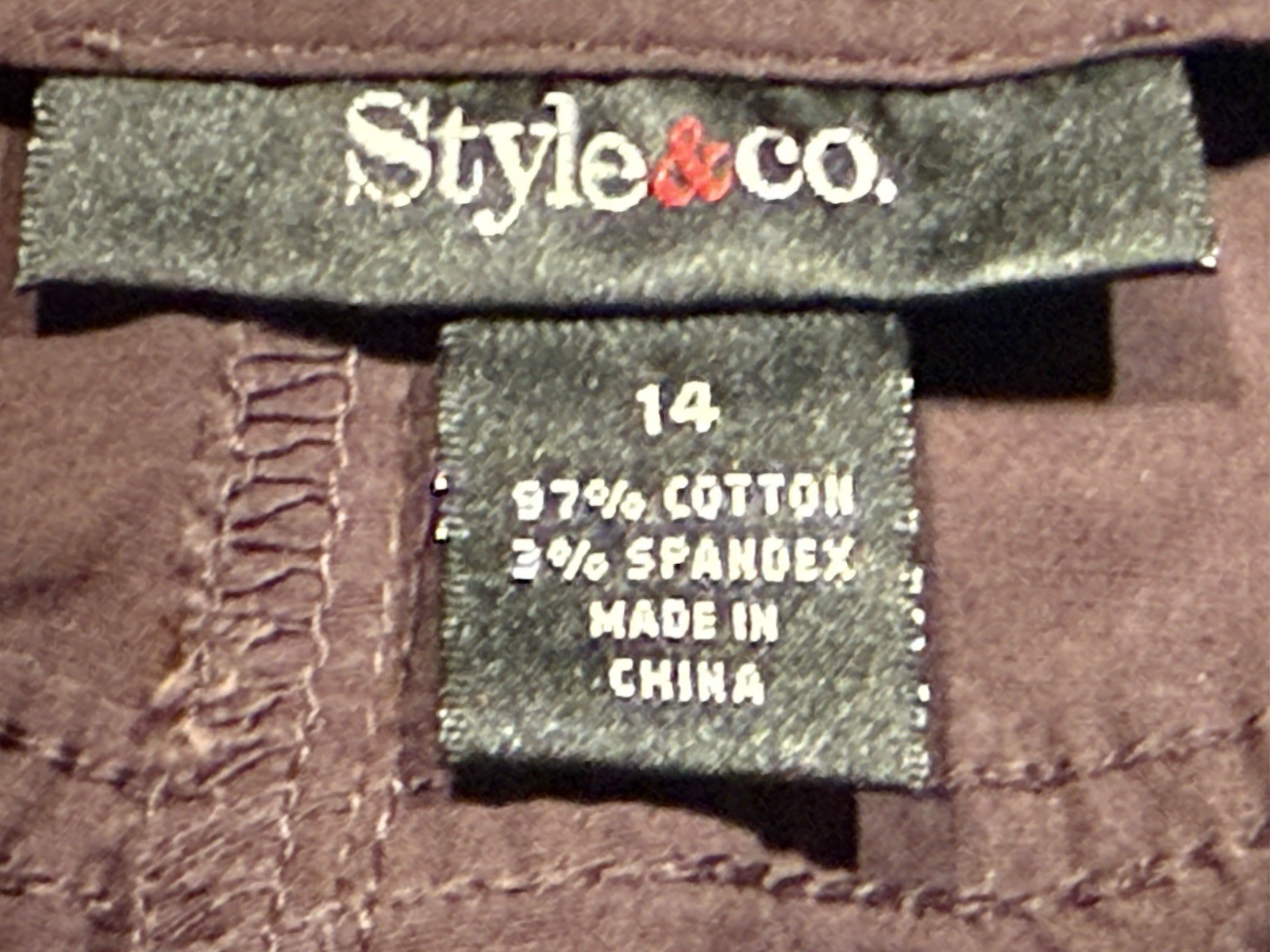 Style & Co Womens Brown Stretch Capri Pants Size 14