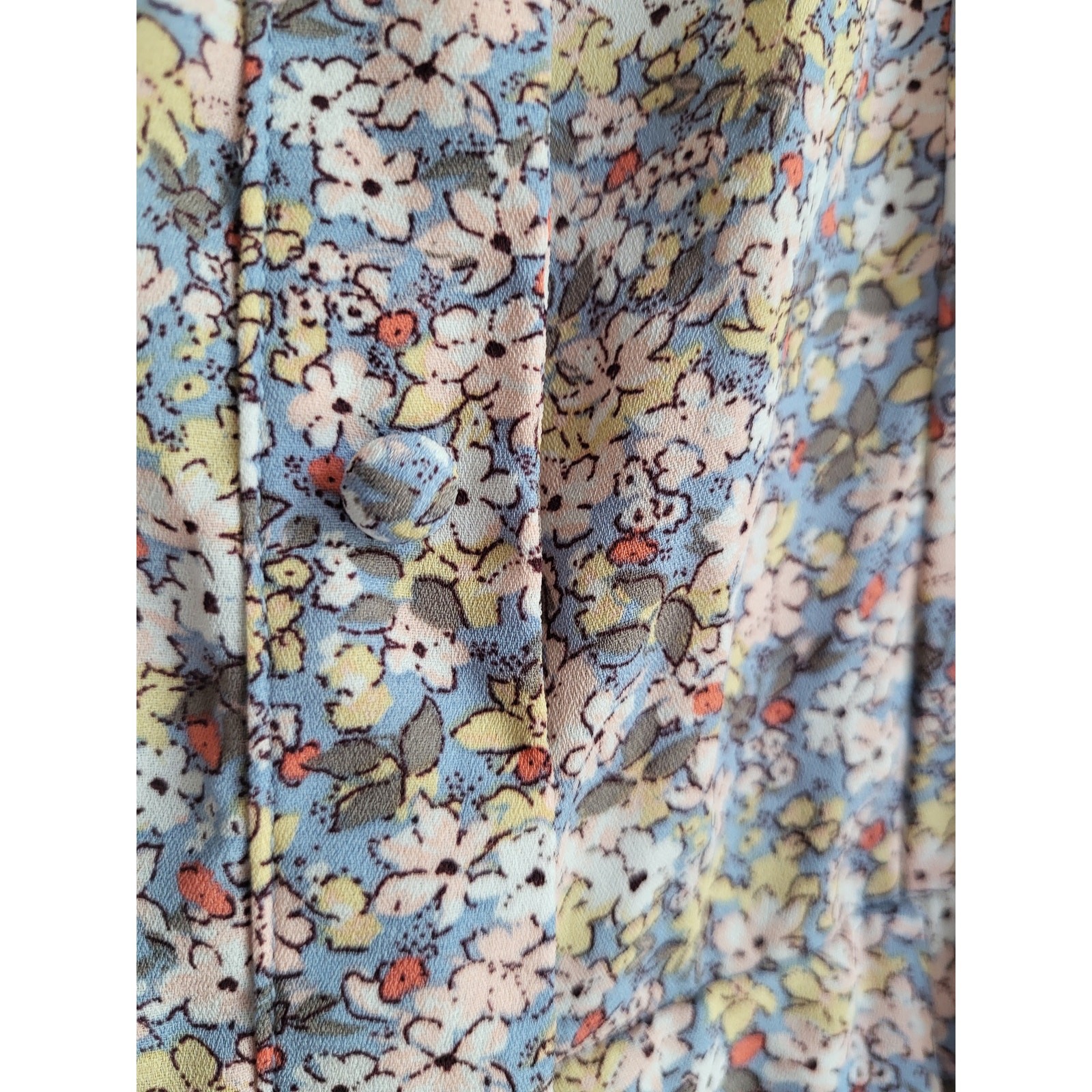 ​Sienna Sky Ditsy Floral Mini Dress XS Flutter Sleeve Cottagecore Milkmaid Femme