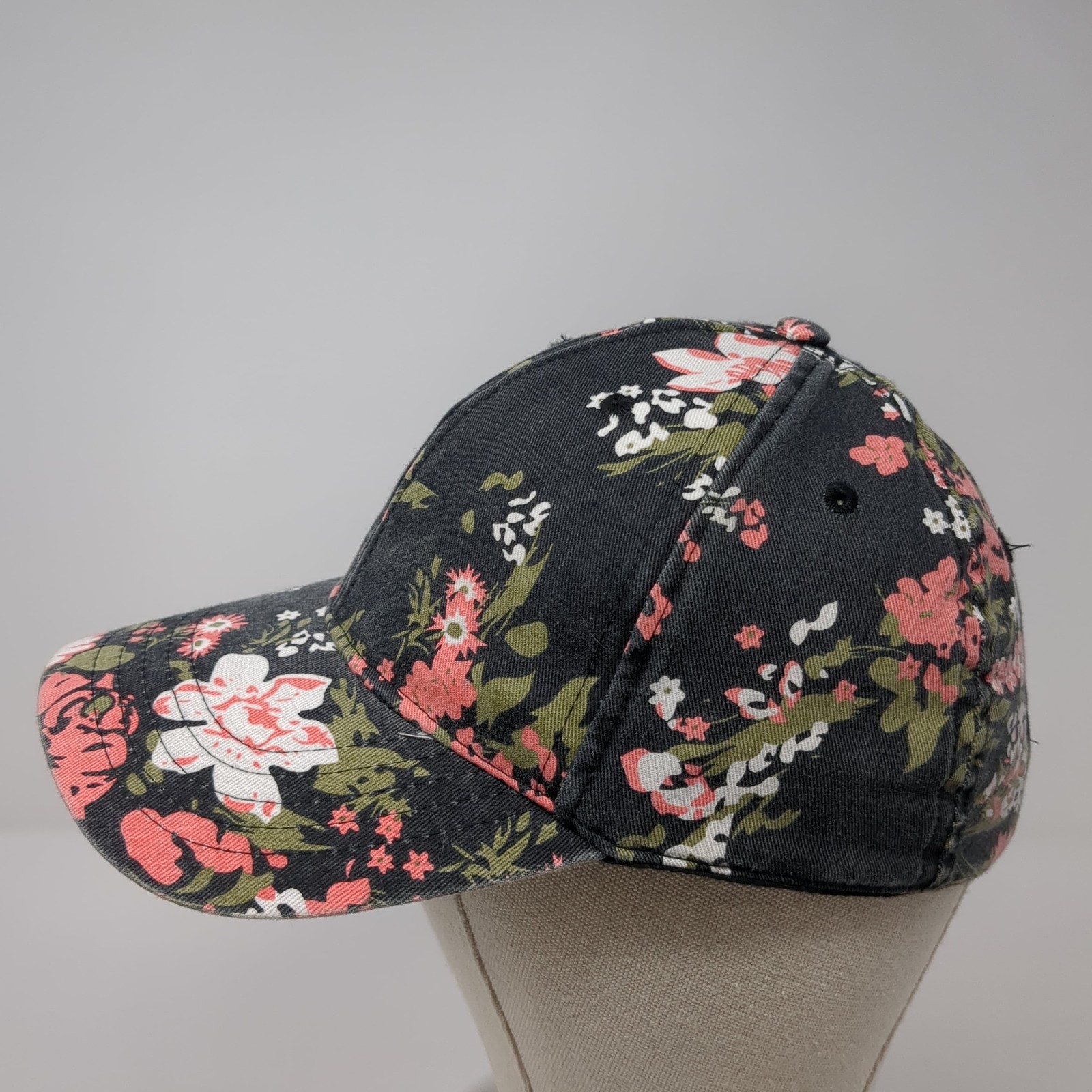 Floral Print Strapback Baseball Cap Multicolor One Size Adjustable 6 Panel Blank