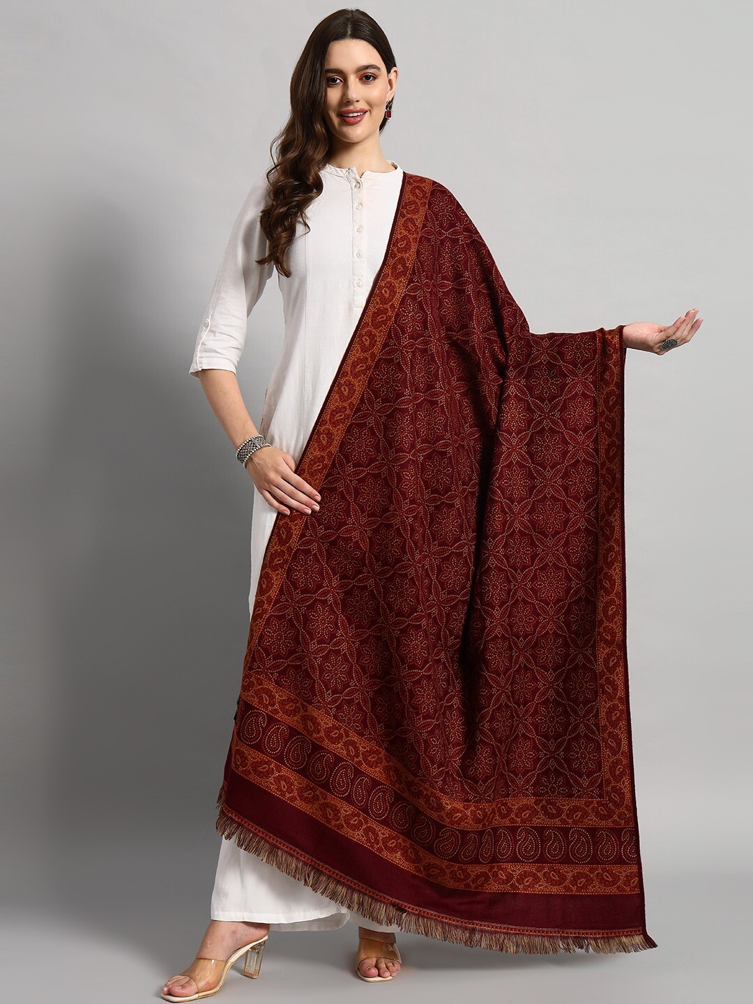 Oversized Blanket Cashmere Large Scarf Shawl Wrap Oversize Wool Throw Indian 80″