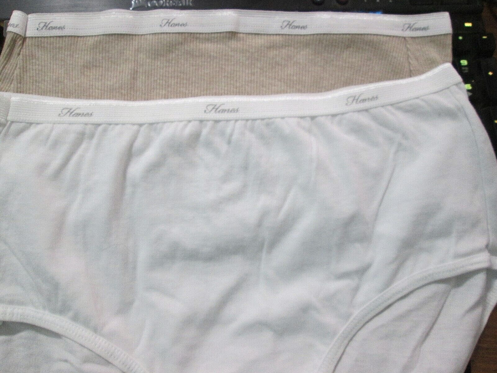 New Hanes Briefs💕 Size 6 Ribbed Beige/Tan Heather + White 75% & 100% Cotton