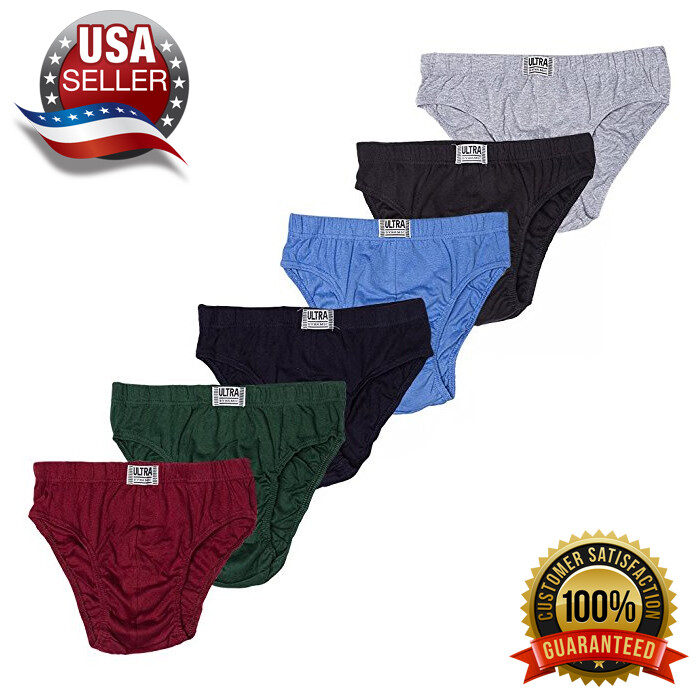 Men’s ULTRA Cotton Bikini Brief Underwear – Assorted Colors (6 Pack)