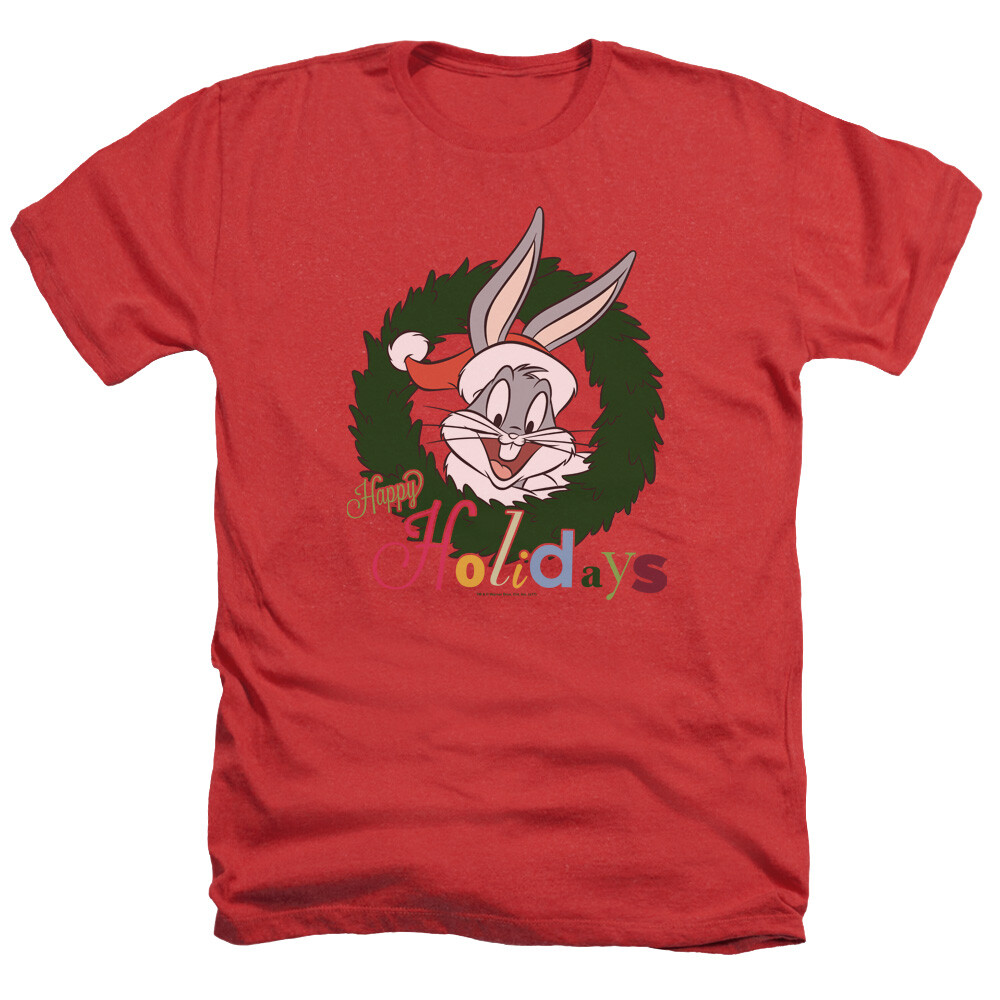 LOONEY TUNES HOLIDAY BUNNY Licensed Adult Men’s Heather Tee Shirt SM-3XL
