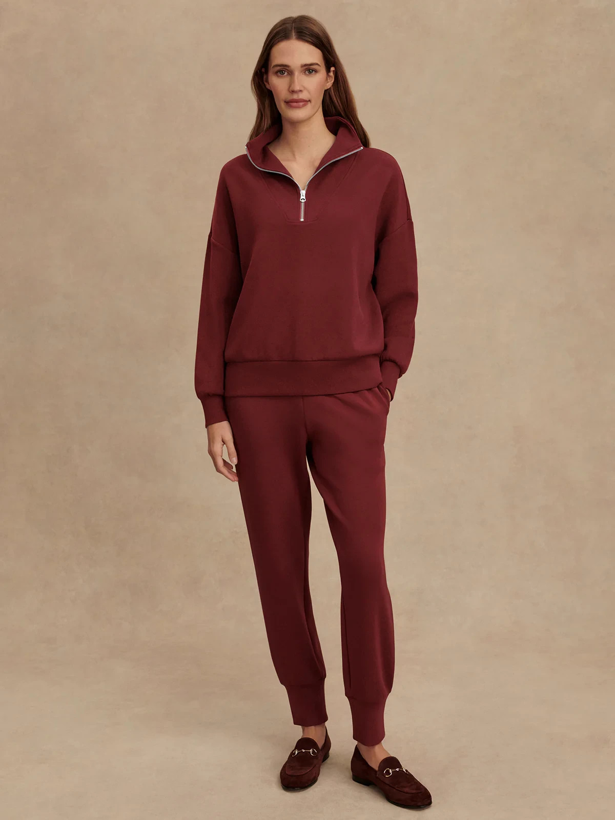 🧡*NWT*Varley Hawley Half-Zip Sweater Pullover Women’s Size S Color – New Maroon