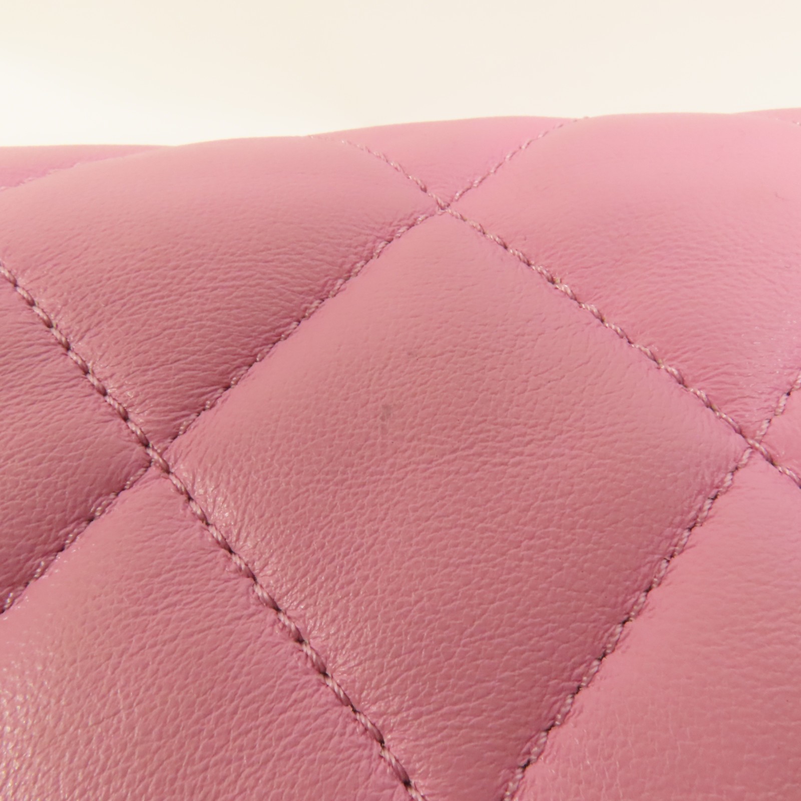 CHANEL CC GHW Chain Shoulder Bag Lambskin Leather Pink