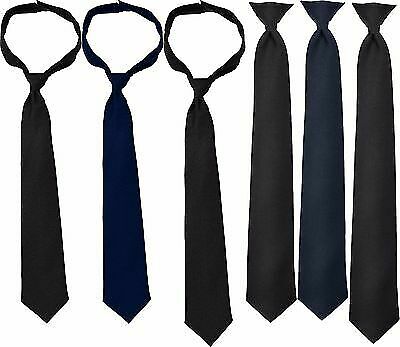 Pretied Necktie Adjustable Breakaway Clip-On / Hook Loop Safety Pullaway Uniform
