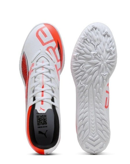 PUMA Ultra 5 Play TT Turf Abrasion Resistant White Red Soccer Shoe Cleats Men 10