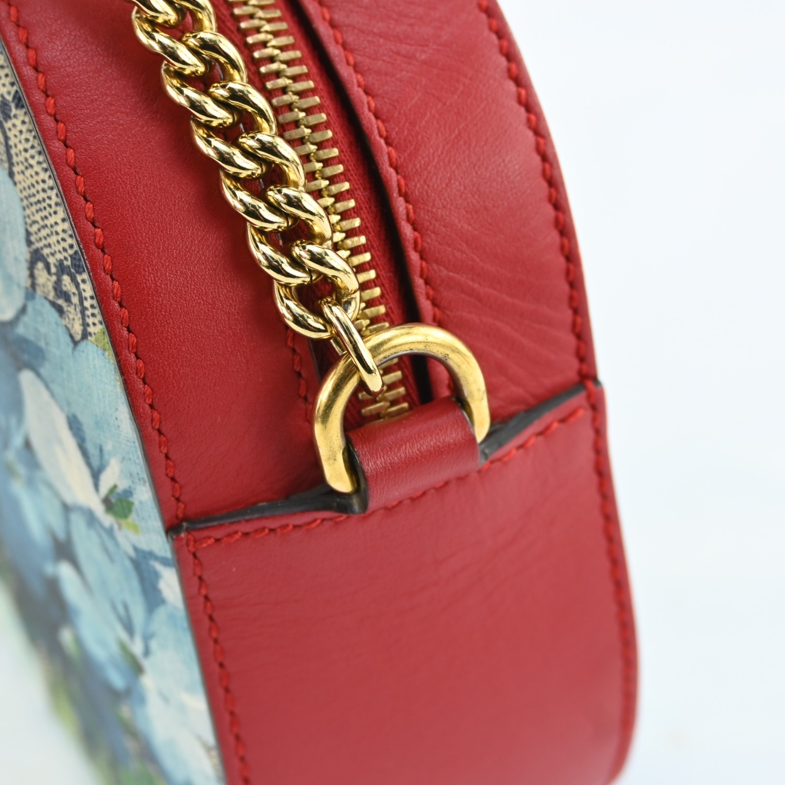Gucci GG Blooms Supreme Chain Shoulder Bag Beige Red 546313 Crossbody C1683YA711