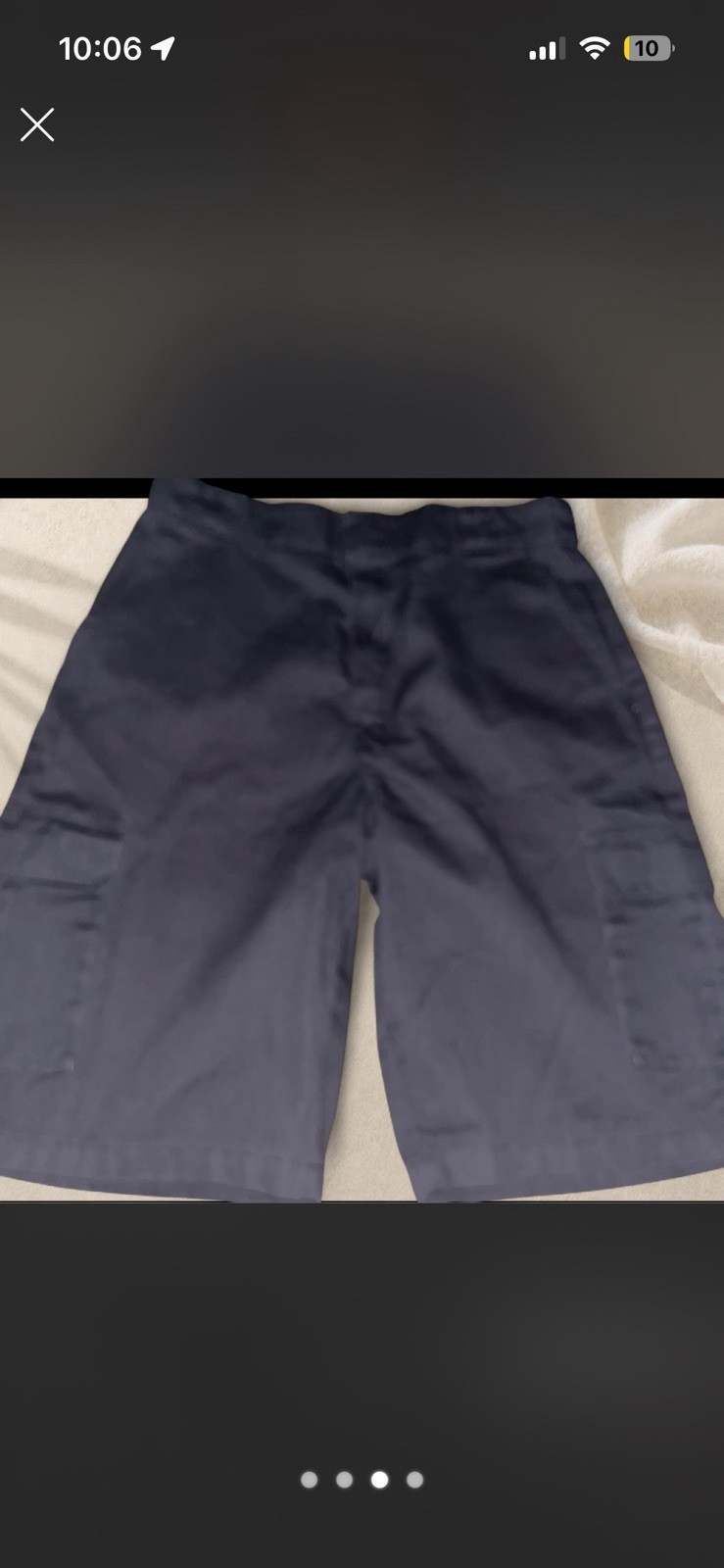 Dickies Men’s black Cotton Cargo Shorts Solid Flat Front Zip Logo Pockets