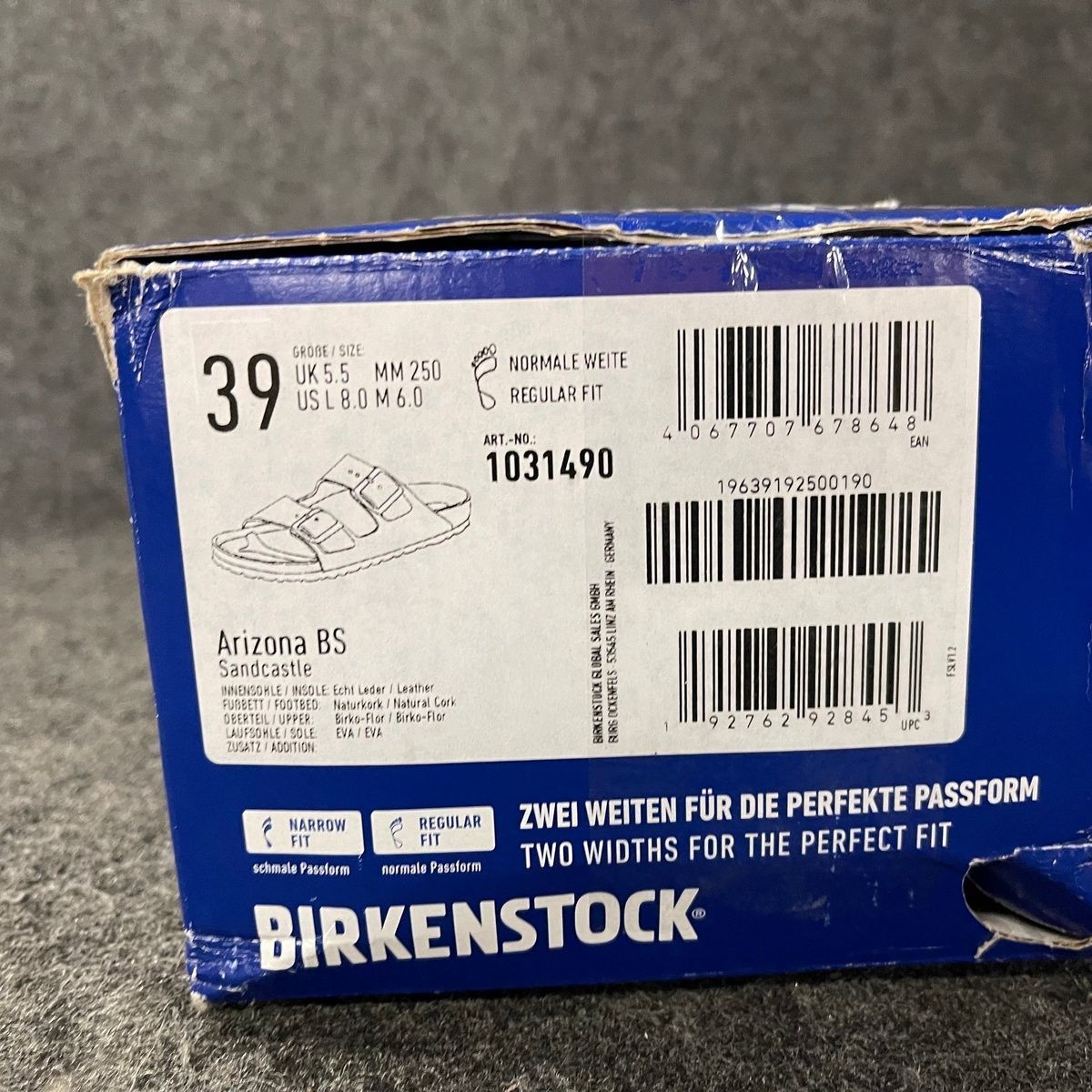 Birkenstock Arizona BS Slide Sandal Unisex Size US W8/M6 Sandcastle