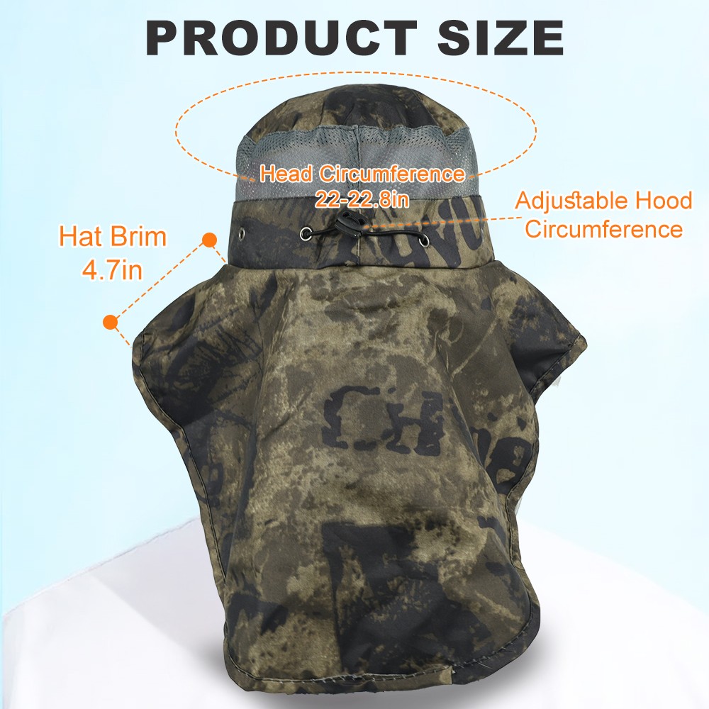 Mosquito Head Net Hat with Neck Flap Wide Brim Outdoor Hiking Gardening Fishing
