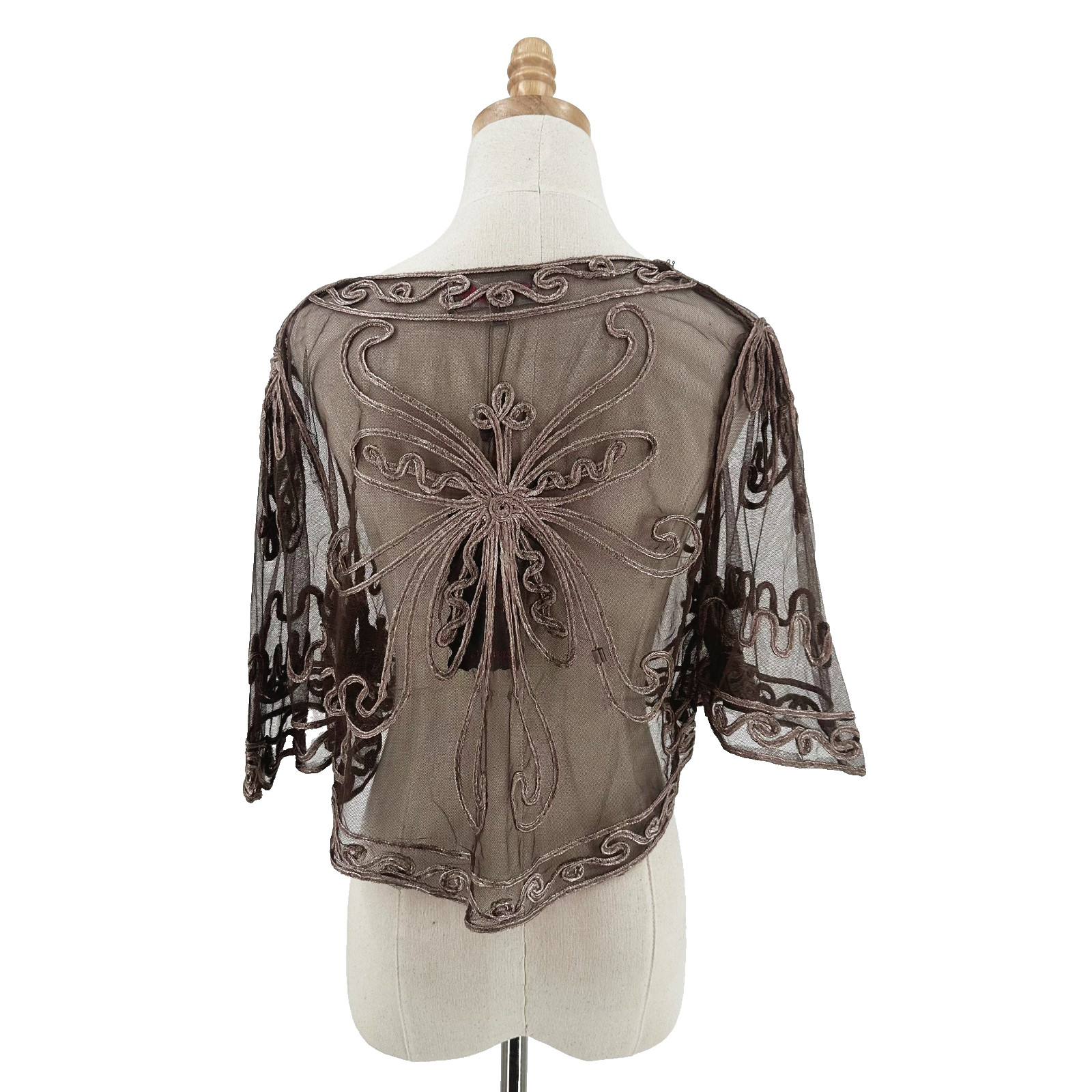 Pretty Angel Embroidered Sheer Kimono Top Small Boho Fairy Festival Romantic