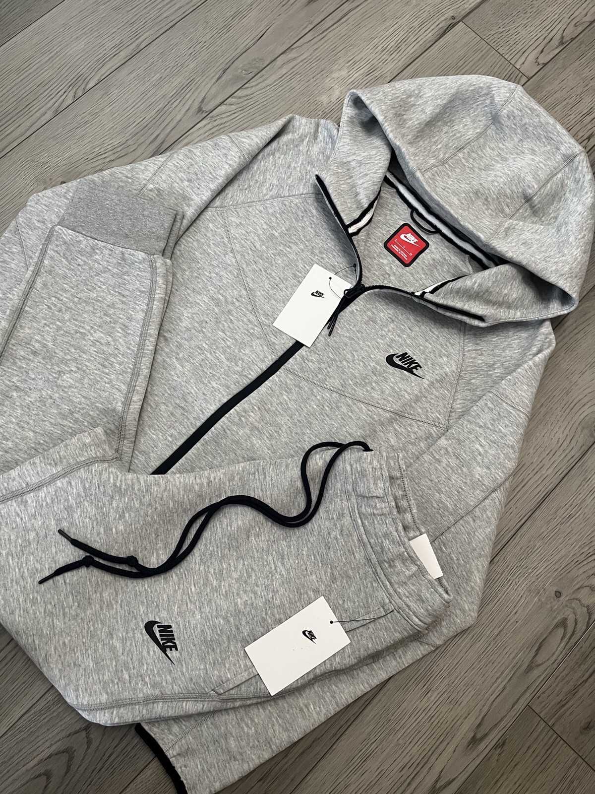 Nike Tech Fleece Full-Zip Hoodie & Joggers Set Grey Sizes S-L |FREE SHIPPING|