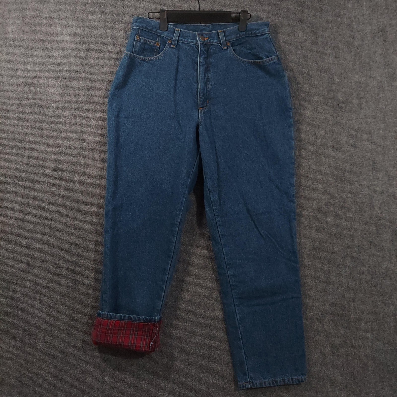 L.L. Bean Double L Relaxed Flannel Lined High Rise Jeans Womens 14R Blue