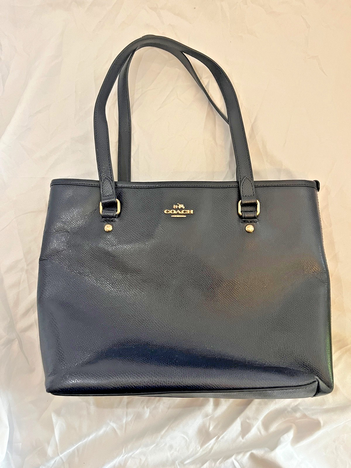 Coach Gallery Tote Shoulder Bag – Navy Used Good Condition