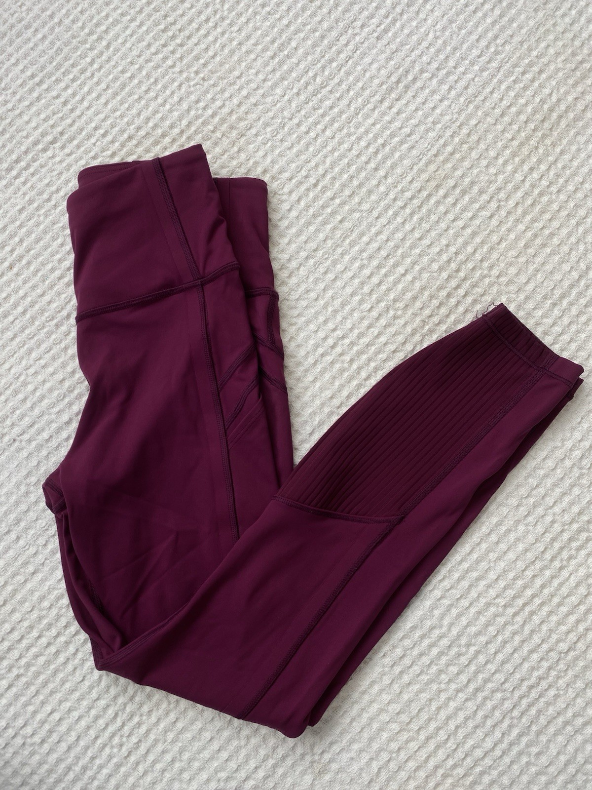 Athleta Womens Vitality Rib Leggings 7/8 Tight XS Dark magenta pink