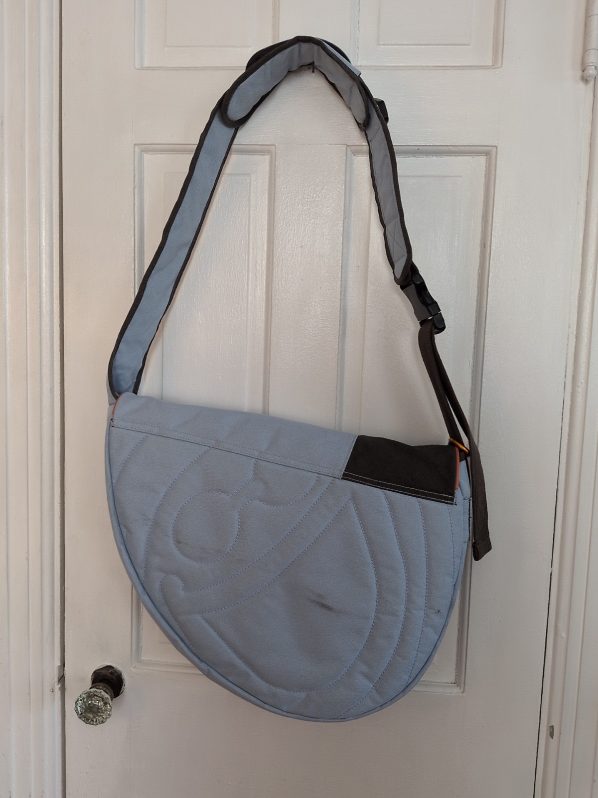 Life Is Good Smile Sling Adjustable Strap Crossbody Messenger Shoulder bag Blue