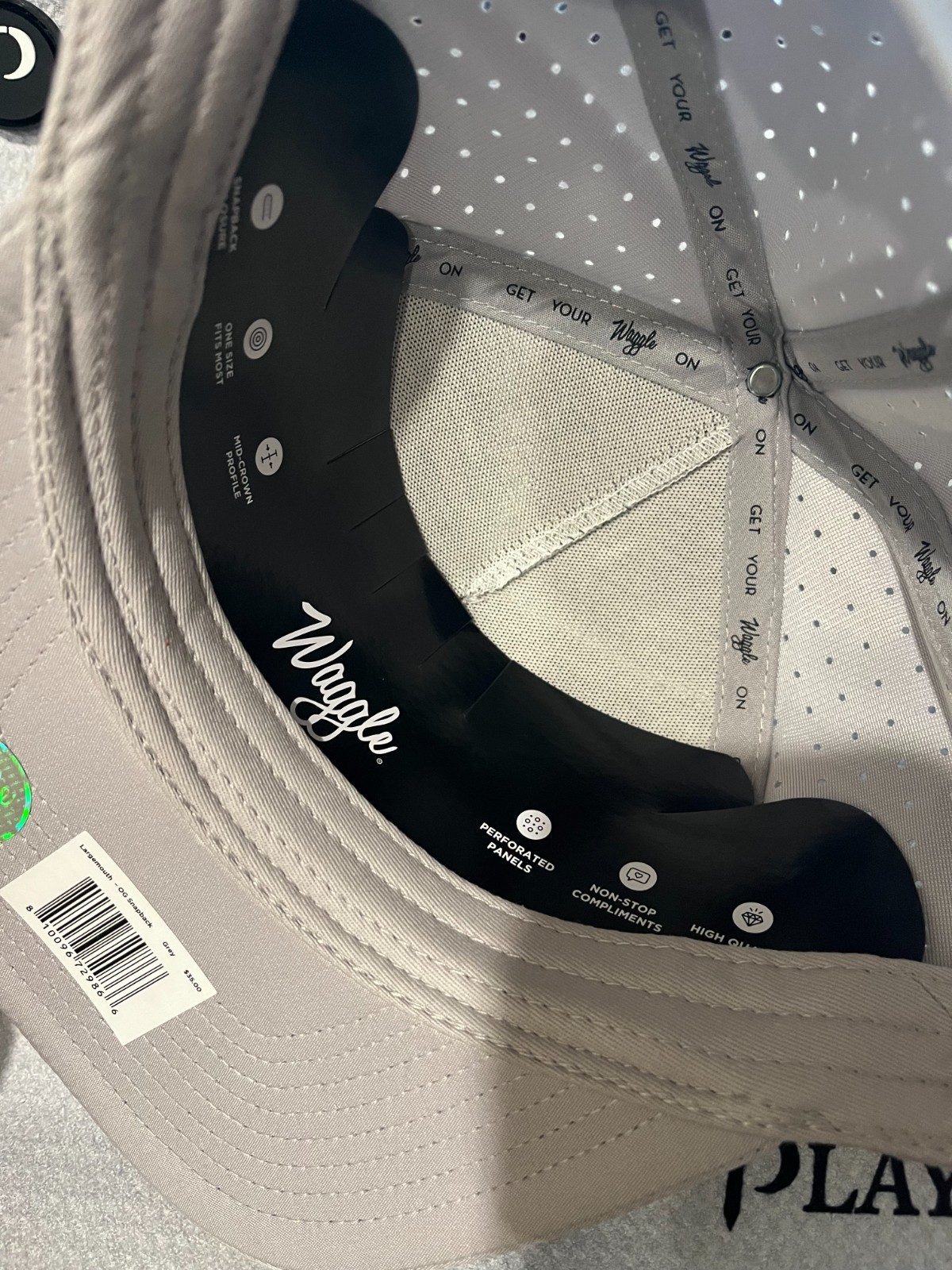 Hat- Waggle Large Mouth snap back hat-Gray