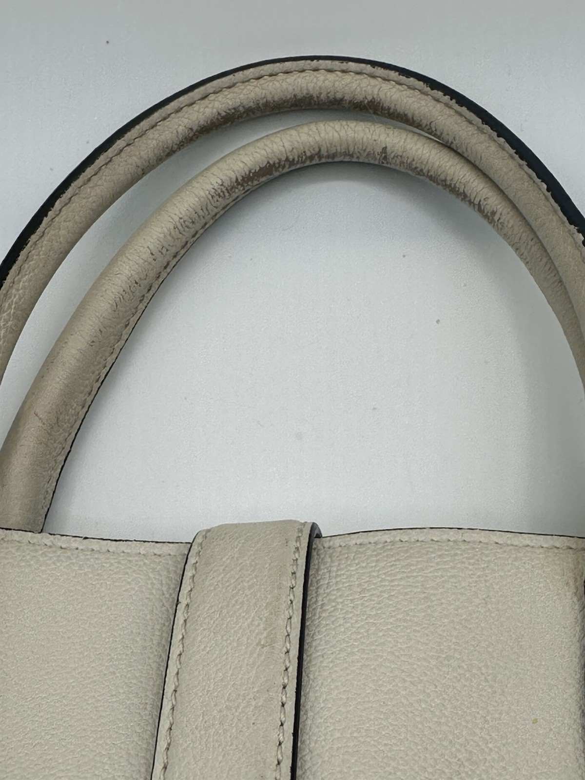 Gucci Jackie Large Soft Pebbles Cream Leather Satchel Tote Handbag