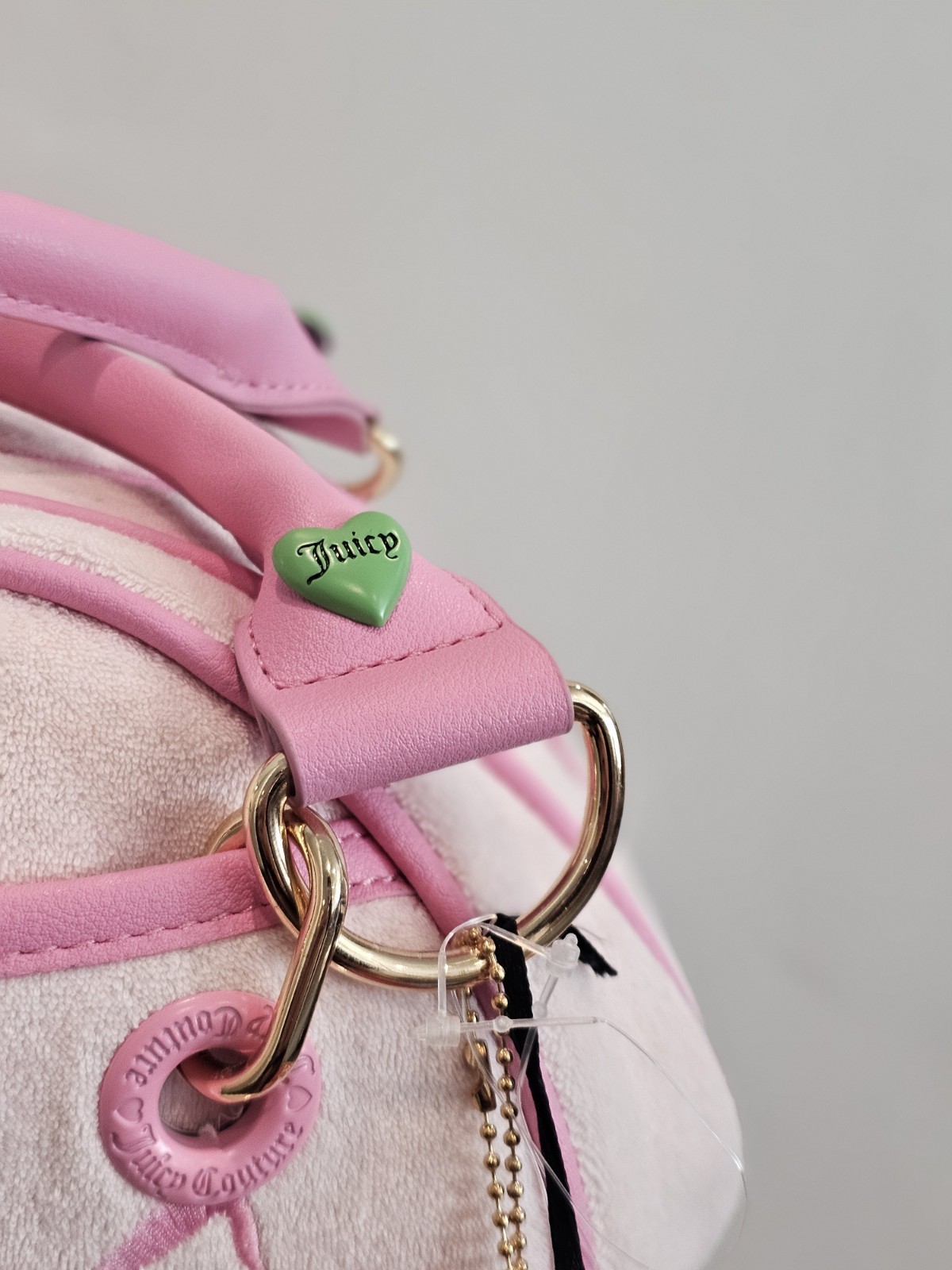 Juicy Couture Pink Strawberry Satchel Top Handle Bag Zip Adjustable Strap