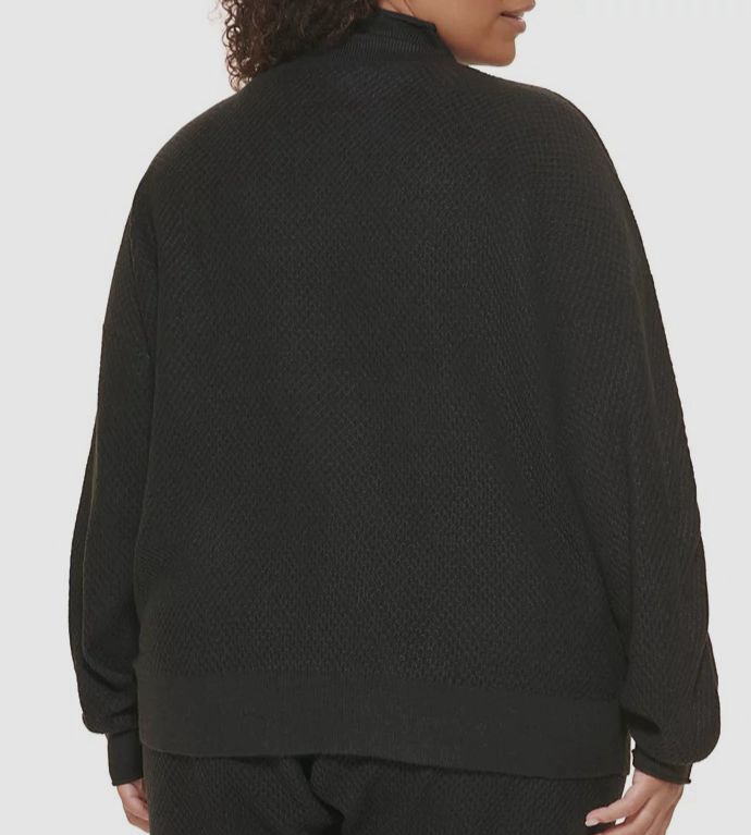 $53 Calvin Klein Jeans Women Black Trendy Honeycomb-Knit Sweater Plus Size 2X