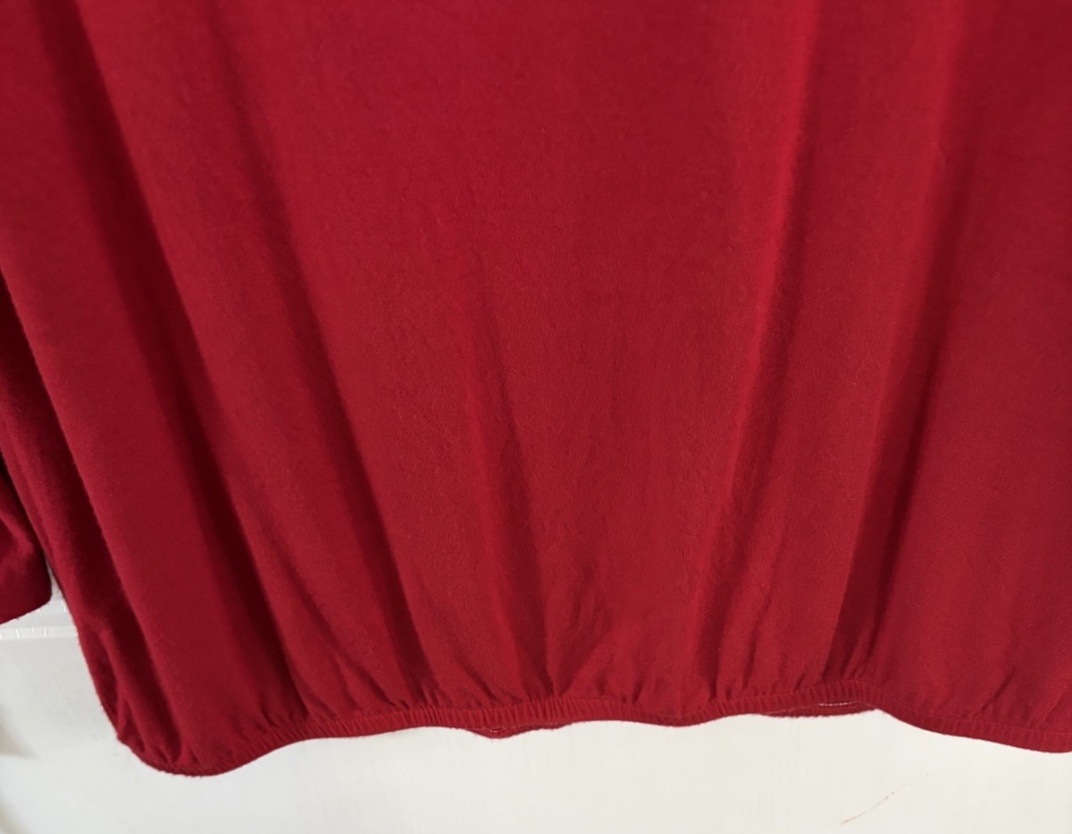 Mercer Madison Vibrant Red Top/Dolman Sleeves Gathered Hem Size M
