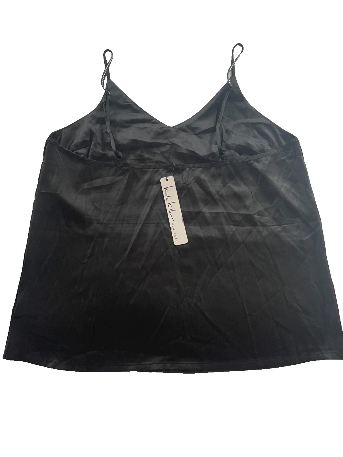 Nicole Miller. Elevate your style with this elegant size L blouse. Black color.
