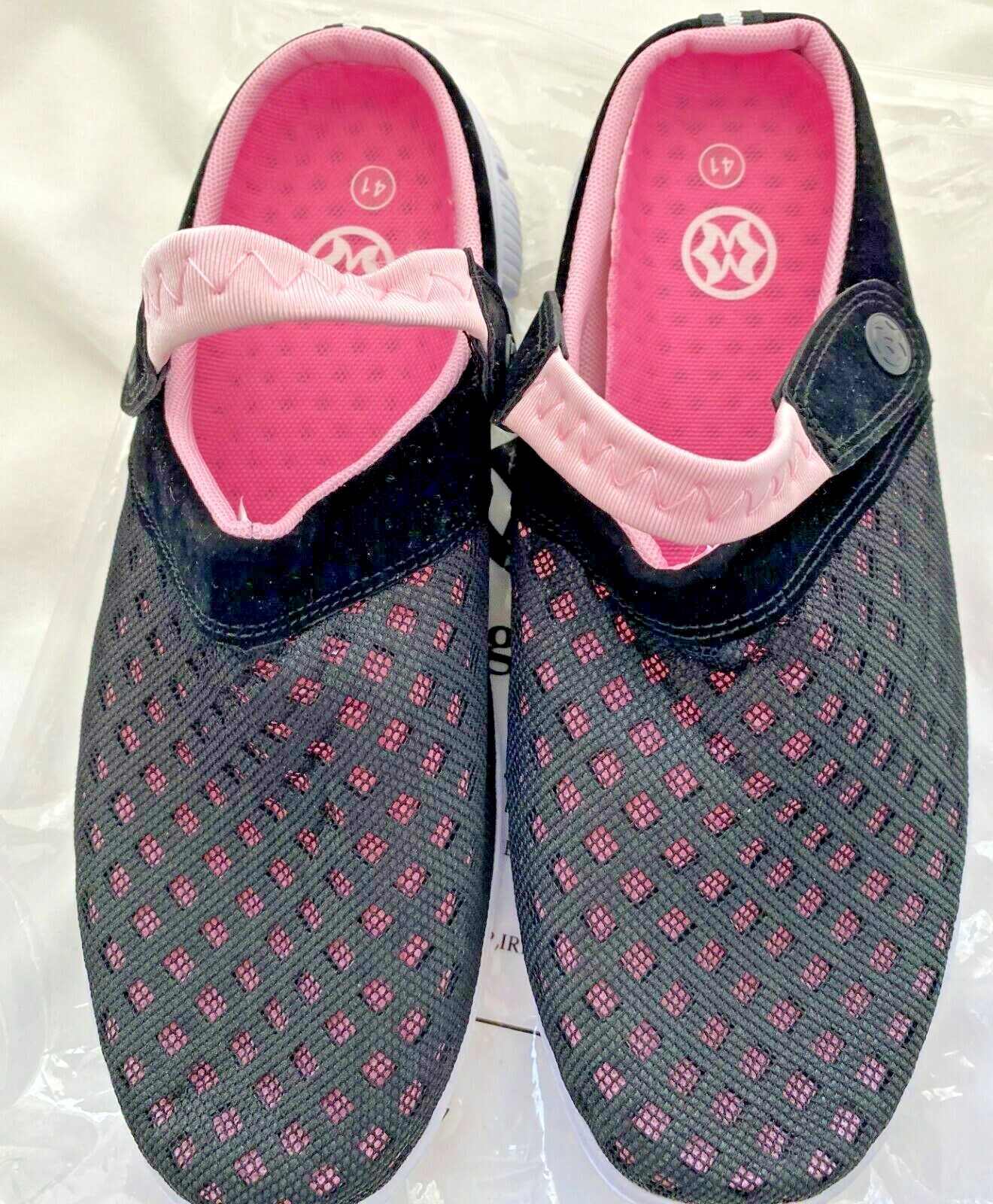 Eagsouni Mesh Beach Shoes Black / Pink 41 ( 10.25″ Inside Length )