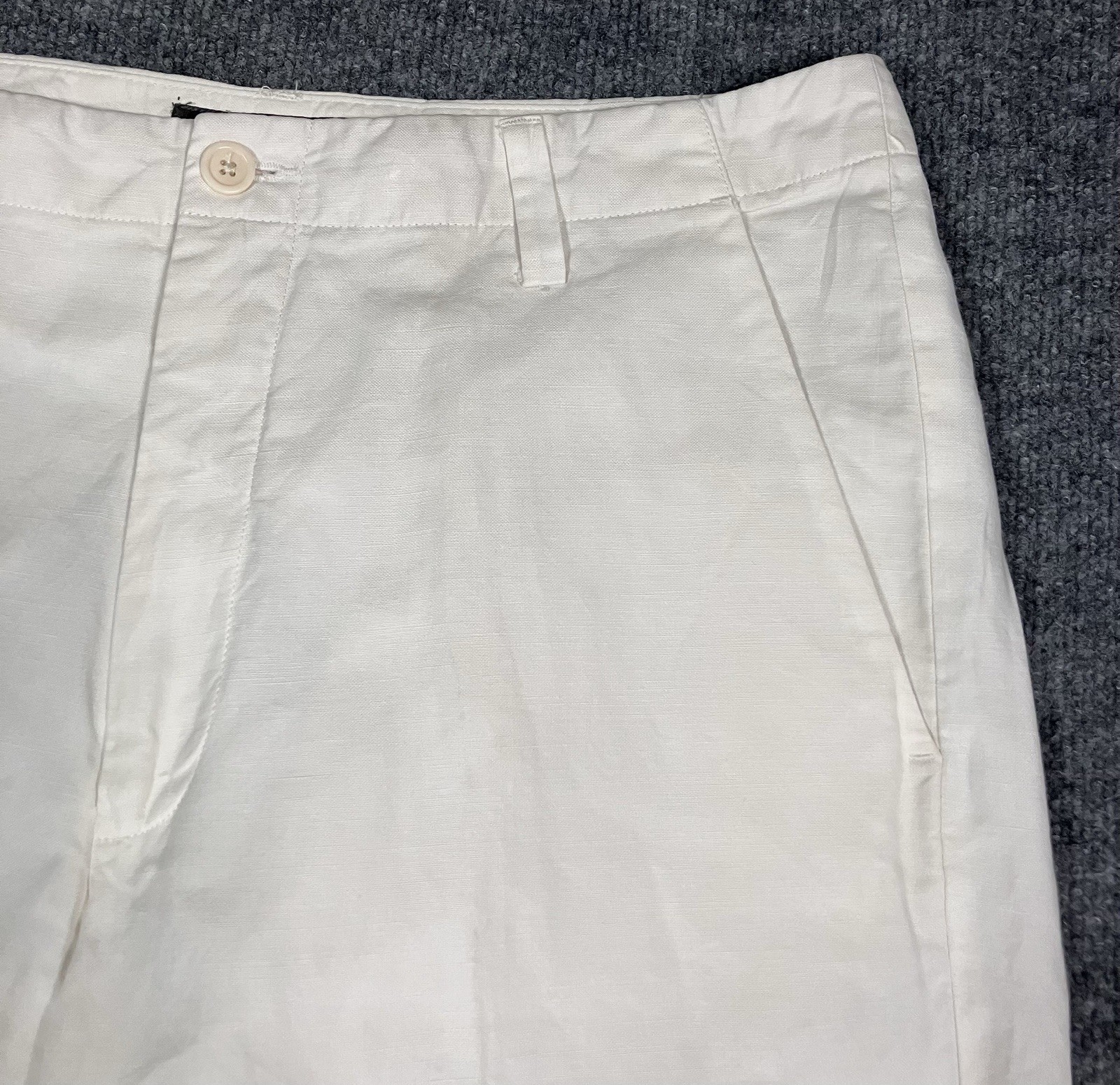 Banana Republic Dawson Men’s Linen Cotton Pants 35×34 Tan Straight Flat Front