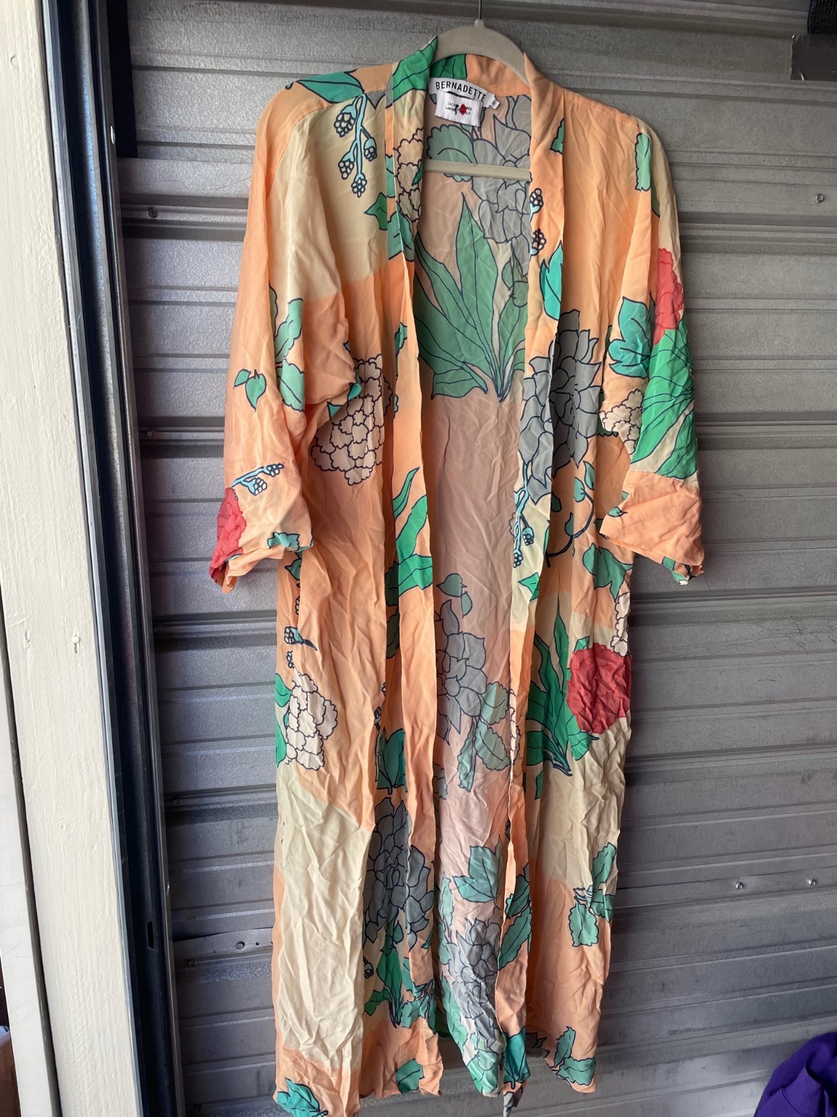 BERNADETTE Silk Satin Maxi Robe Dress Floral All Over Print EU36 US4 Pockets