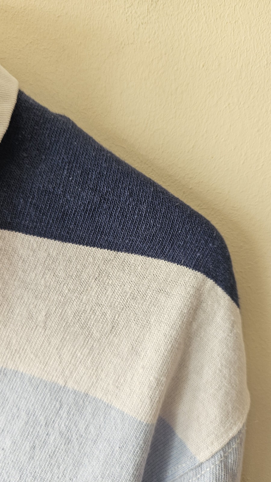 Polo Ralph Lauren Rugby Shirt XL Custom Slim Fit Striped Blue 23×28 Authentic