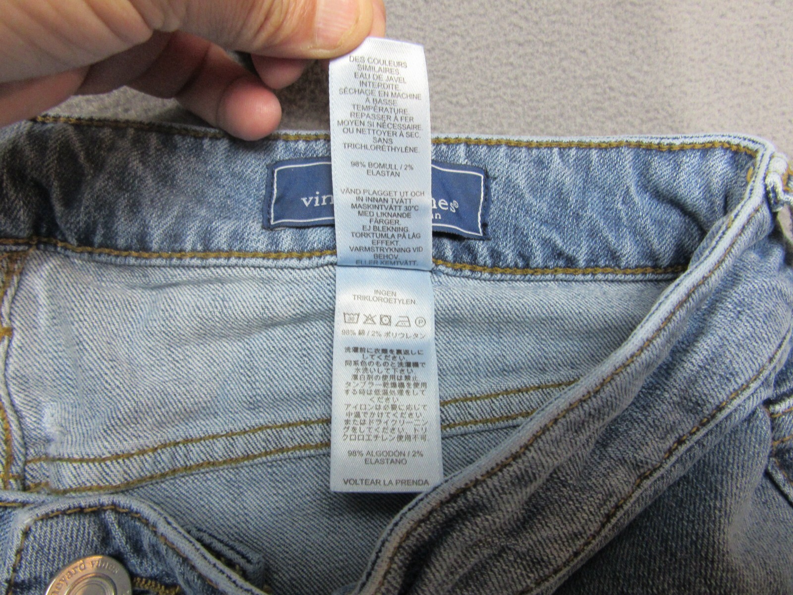 Vineyard Vines Jeans Mens Blue Candiani 30×33.5 Denim Stretch Classic