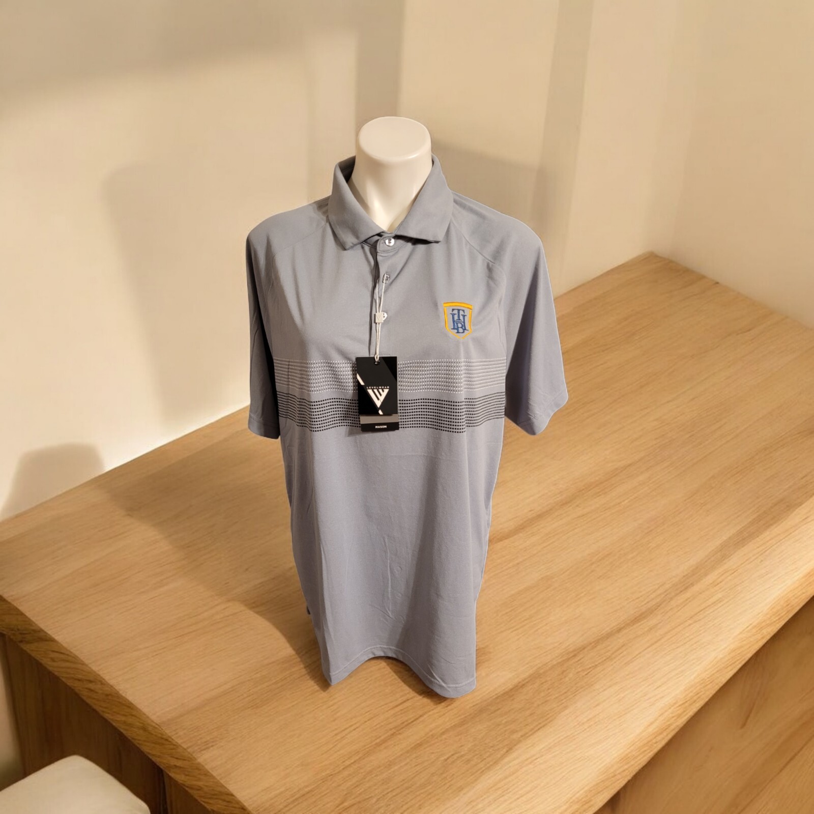 Level Wear Men’s Large Golf Polo Shirt Gray NWT